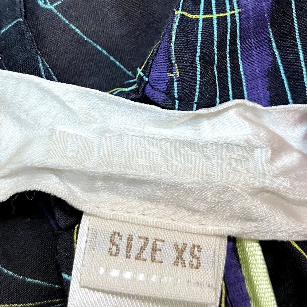 Diesel Sheer Black with Geometric Pattern Mini Shirt Dress Size XS - Picture 4 of 10